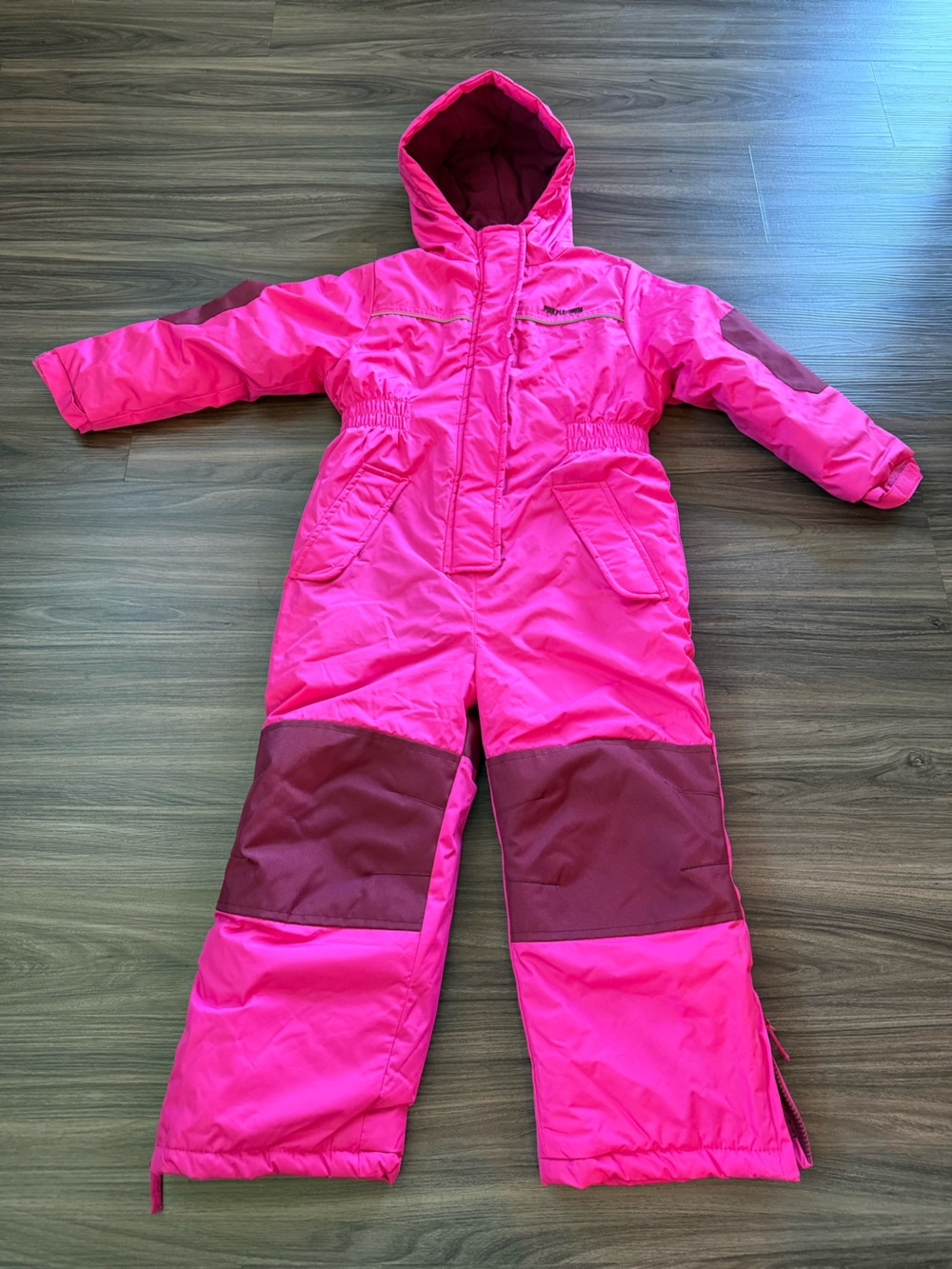 Pink Platinum Kids Hot Pink and Dark Pink Insulated Jumpsuit Girls 5/6